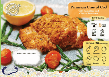 PARMESAN CRUSTED COD WITH SMPHIRE AND CHERRY TOMATOES